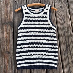 Elie Tahari Striped Knit Sleeveless Top